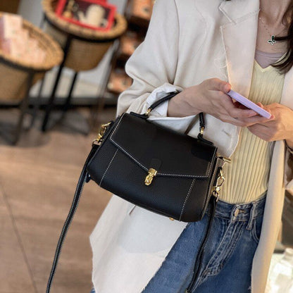 Genuine Leather Messenger Shoulder Bag Fashion Cowhide Handbag 23*10*16 CM Shell