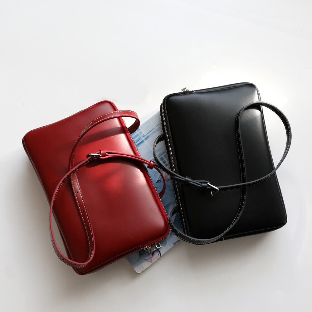 Rectangle Real Leather Shoulder bag PurseHandbag Briefcase Envelope Messenger
