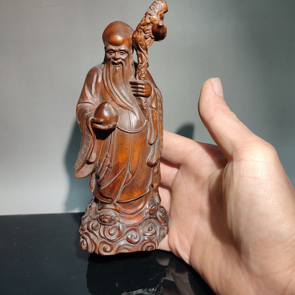 god of longevity buddha statue wooden decorative sculpture Figurines Room decor