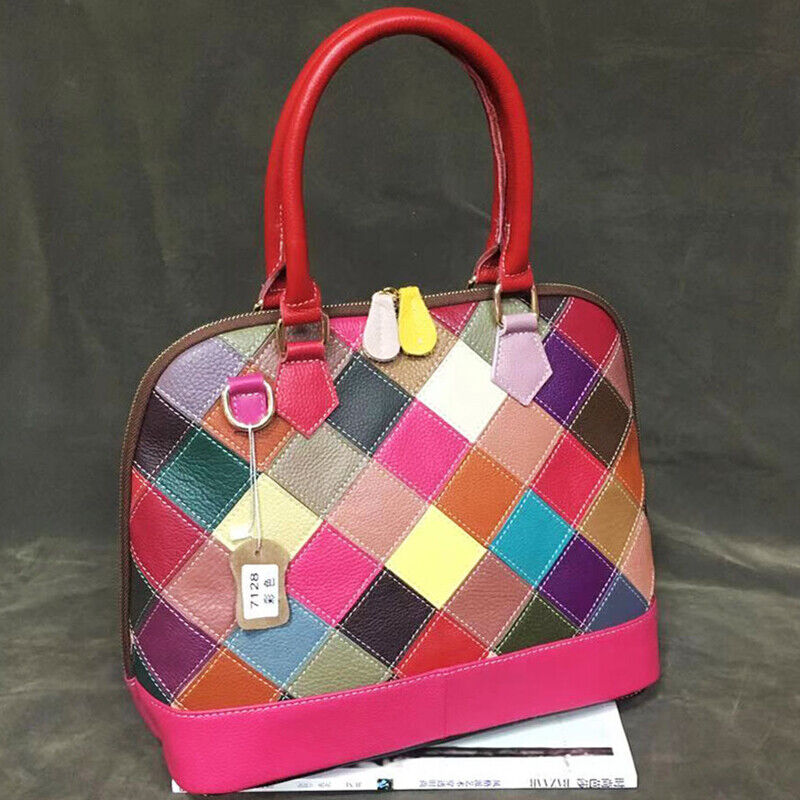 100% Genuine Leather Colorful Women's Elegant Handbag Evening Party Shoulder Bag