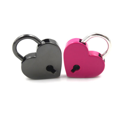 Mini Padlock Love Heart Shape Padlock Tiny Luggage Bag Case Lock With Key-ca