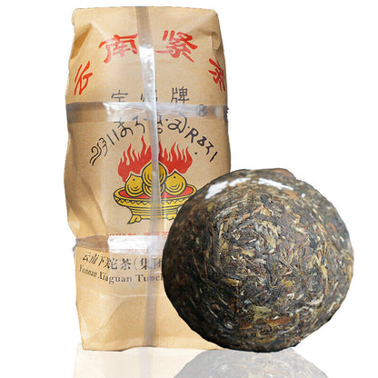 Xiaguan Holy Flame Tibetan Jincha Mushroom Shaped Puer Tea 2016 250g Raw Pu'er