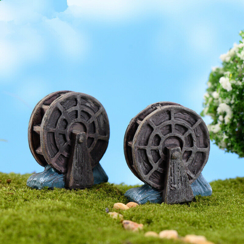 Creative Handicrafts Mini 4pcs Mini Waterwheel Decoration Supplies Garden Deco