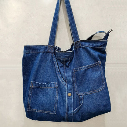 Denim Shoulder Bags Women Jeans Bags Women Handbags Denim Shopping Bag