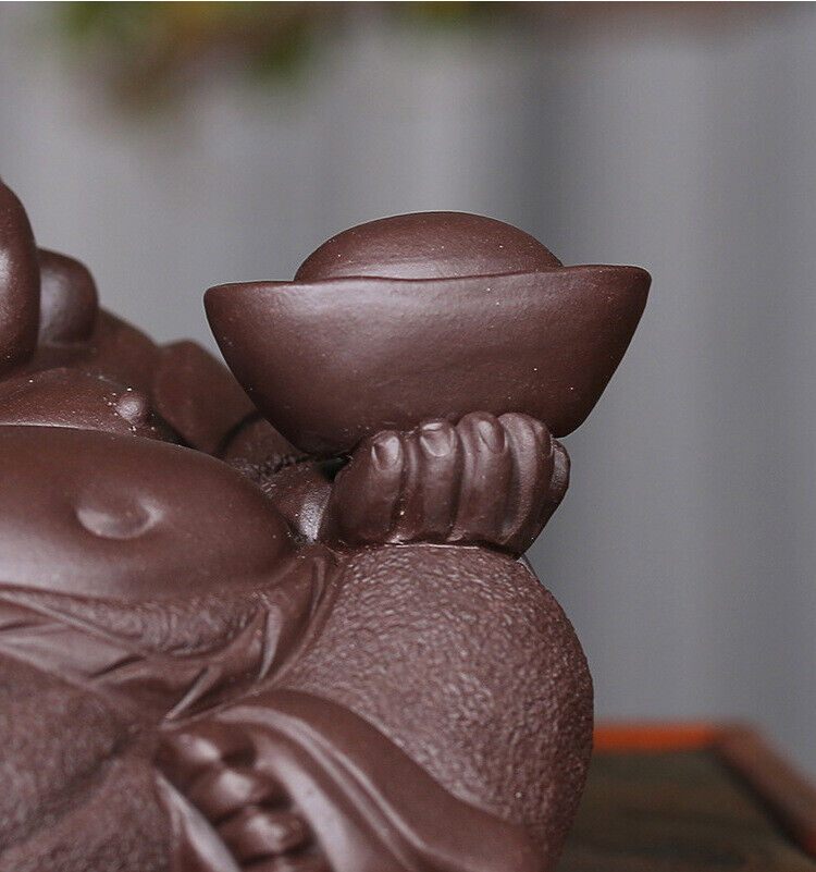 Buddha statue true yixing zisha purple clay good luck bring handmade artware new