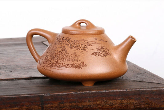 230cc China Yixing Handmade Purple Clay Teapot Section Clay Shipiao Gongfu Hu Teapot-