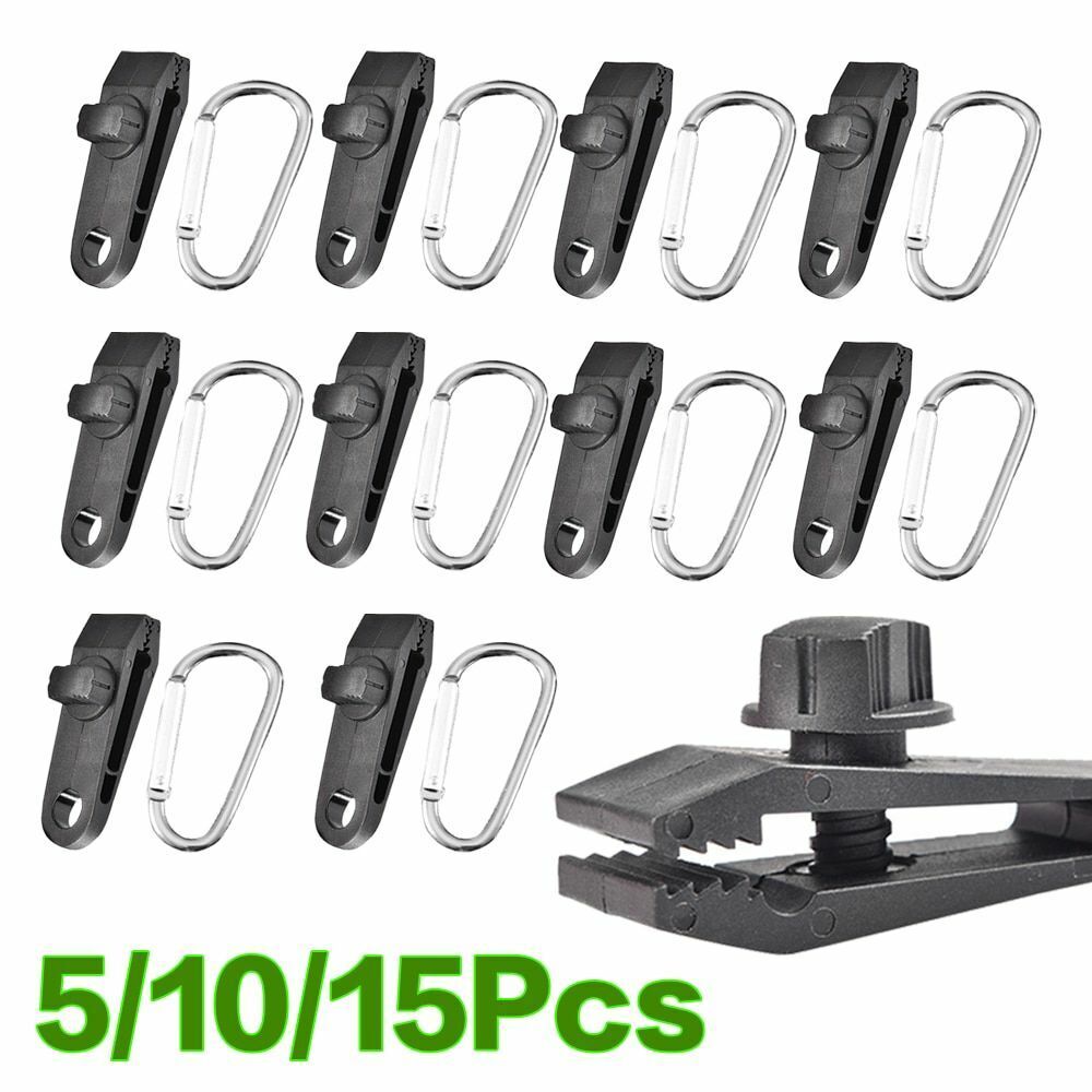 5/10/15 PCS Tarpaulin Clips Tent Canopy Buckles Outdoor Wind Rope Clamps Camping