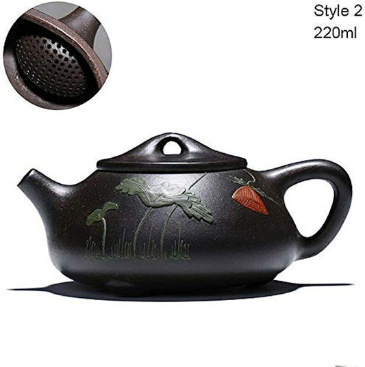 zisha Teapot 8oz Genuine Purple clay Chinese Yixing Black Jingang Shipiao Pot紫砂壶