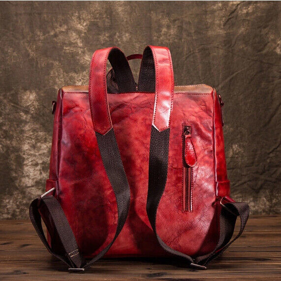 Women's Backpack, Genuine Top Cow Leather Travel Bag Satchel Tote Shoulder Bag