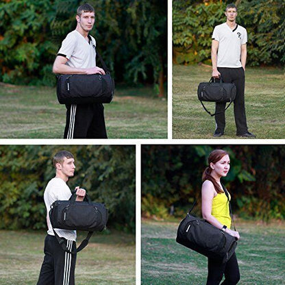 Gym Sports Small Duffel Bag for Men and Women with Shoes X-Small, Black/Black
