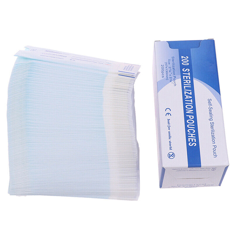 200Pcs Disposable Sterilization Disinfection Bag Set Nail Tool Sterilizer PP Bag