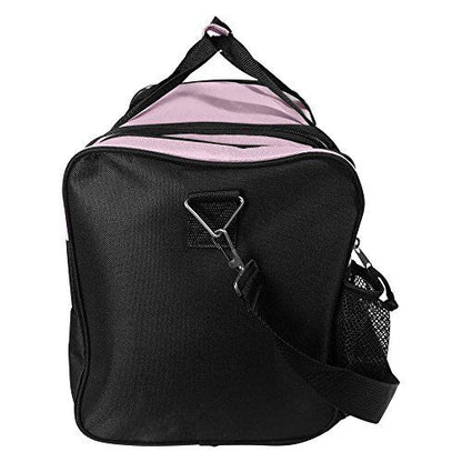 DALIX 17" Duffle Travel Bag with Front Mesh Pockets in Pink Medium,
