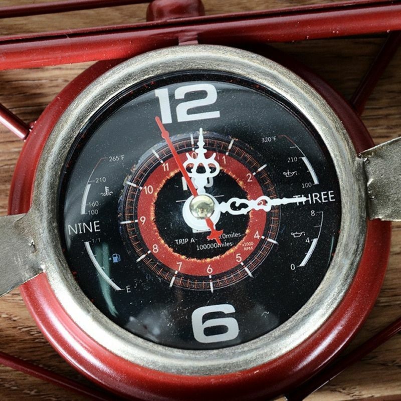 Creative Retro Iron Aircraft Clock Living Room Wall Hanging Decoration Ornaments
