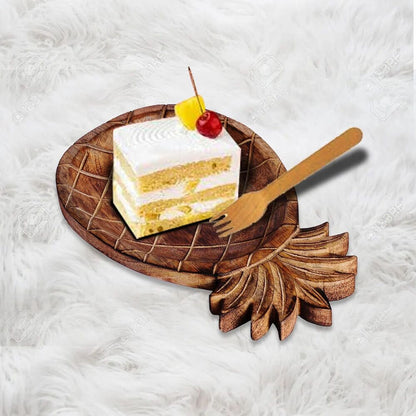 Unique Wooden Pineapple Design Serving Tray Natural Finish Rustic Home Decor