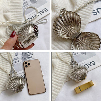 Shell Bag Pearls Shoulder Crossbody Bag Small Lipstick Purses Women's Handbags