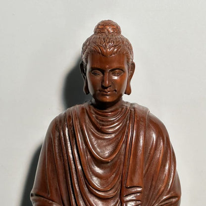 Vintage Chinese Wood Ornaments Boxwood Carving Tathagata Buddha Statue Sculpture