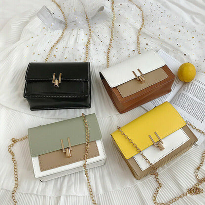 Square Bag Women's Handbag PU Leather Chain Mobile Phone Shoulder Bags