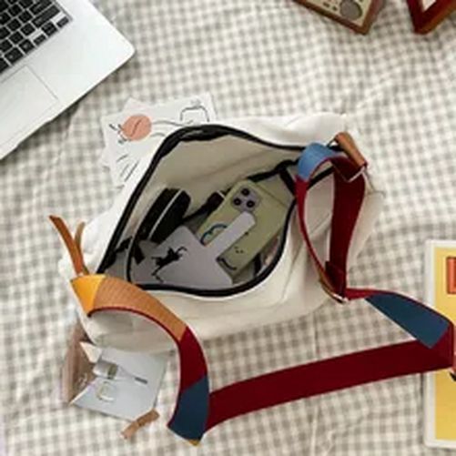 Canvas Shoulder Bag Big Capacity Women Messenger Bag Female Crossbody Bags Solid