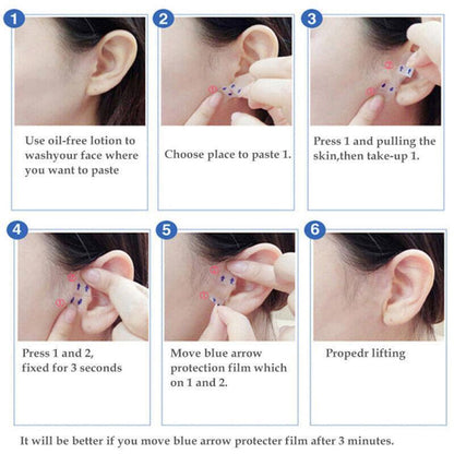 80cinta Adhesiva Impermeable Para Estiramiento Facial Adhesivo Invisible Barbila