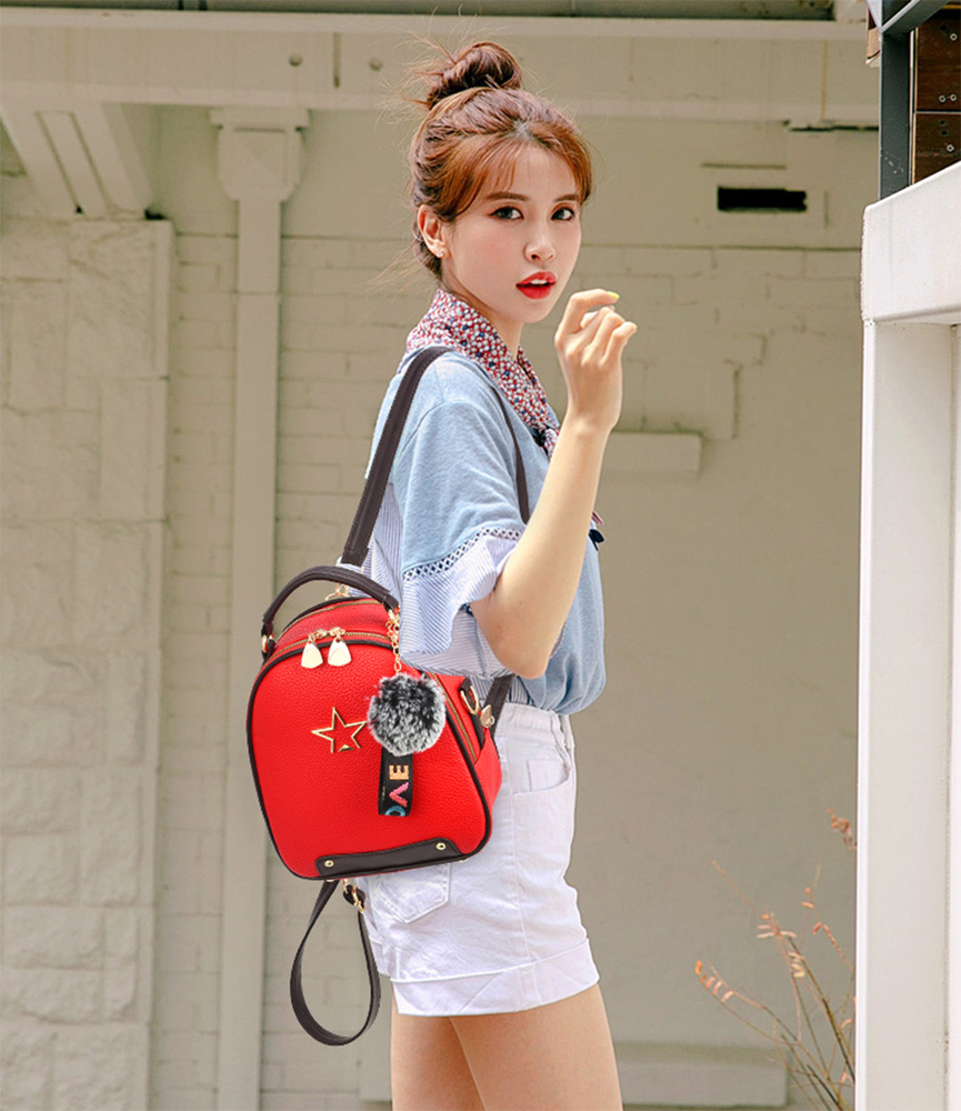 Fashion Women's PU Leather Backpack Bag Fashion Purse Cross Shoulder Travel Bag