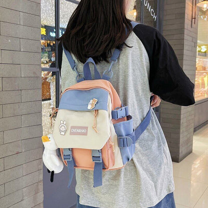 Women's Backpack Mini Girls' School Bag Nylon Fabric Girl Schoolbag Female