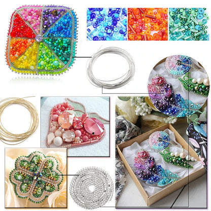 Beading Embroidery Kits 4~39Pcs Glass Seed Bead Needlework Jewelry Crafts Making