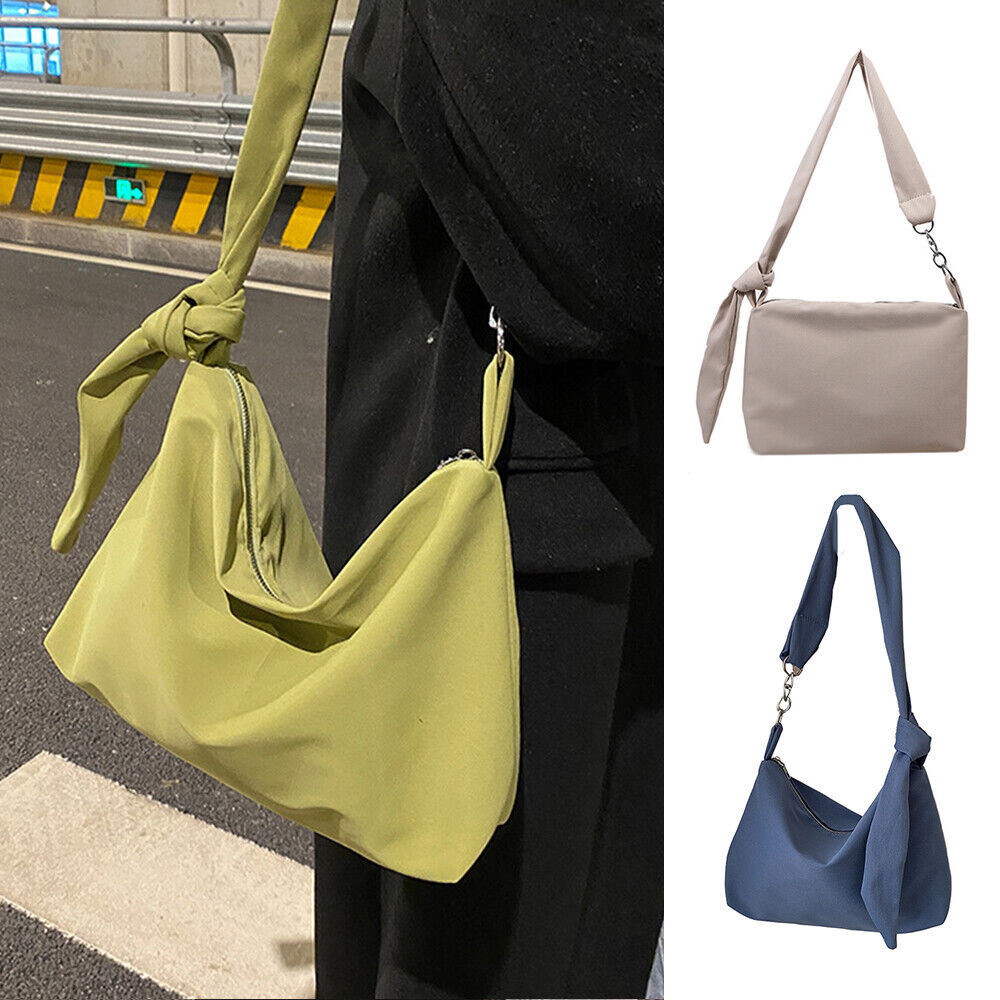 Knotted Straps Underarm Bag Large Capacity Nylon Handbag Crossbody Shoulder Bag
