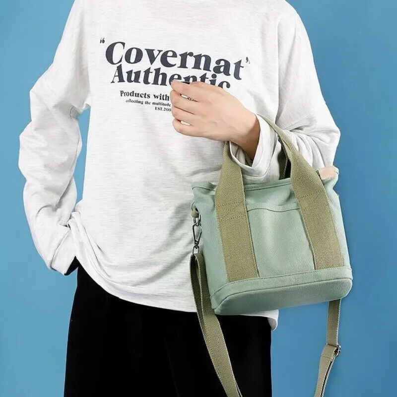 women Small Bag Lady Shoulder Canvas Mobile Phone Bucket Tote Bag