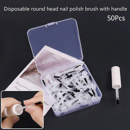 Nail Polish Brush 50 Pcs Plastic Disposable Bottle Accessories Replacement Parts