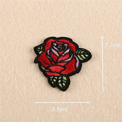 11X Embroidery Rose Flower Sew Iron on Patch on Badge Bag Jeans Applique CraY-ca
