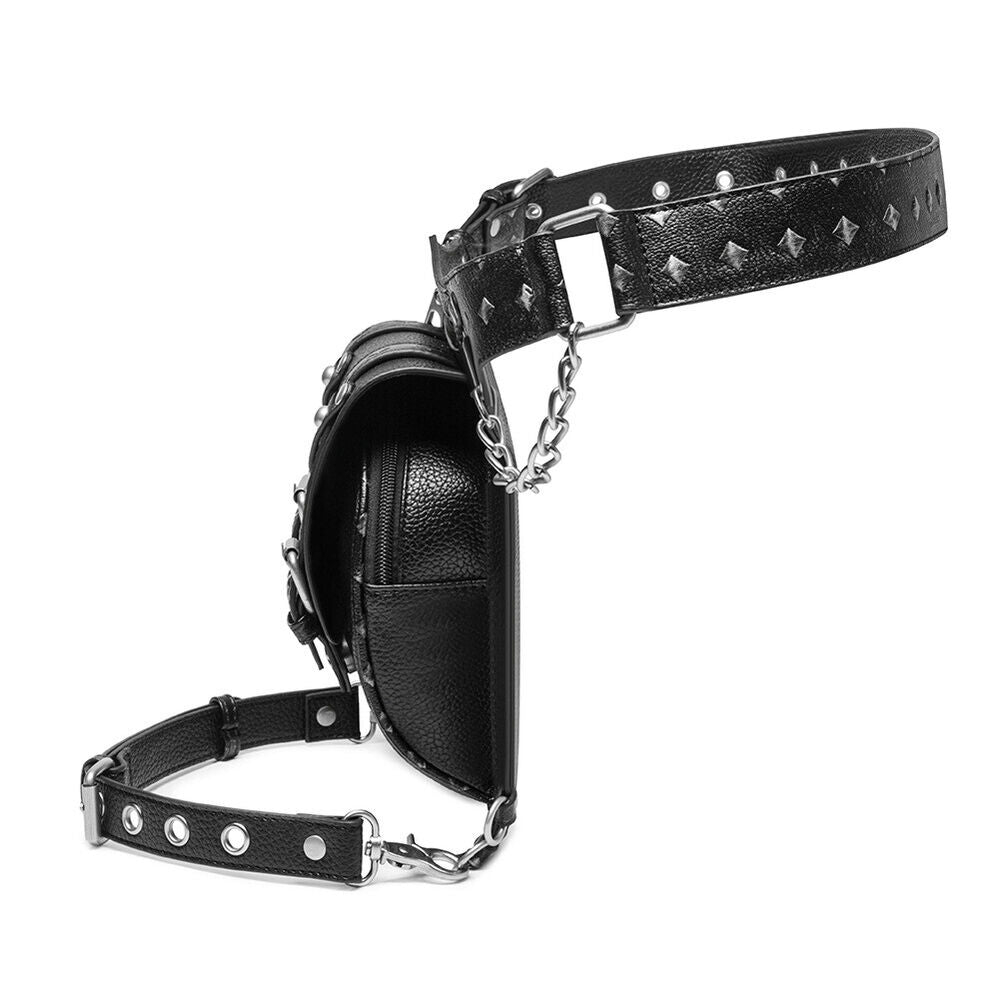 Lady's Leather Leg Drop Belt Bag Punk Rock Motorcycle Thigh Hip Waist Fanny Pack