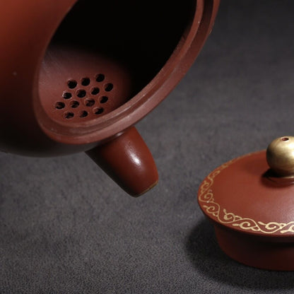 Vintage Chinese Yixing Purple Clay Teapot Zisha Ceramic Nice Flower Bird Teapots