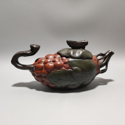 Vintage Chinese Yixing Purple Clay Teapot Zisha Ceremony Carving Collectible Art