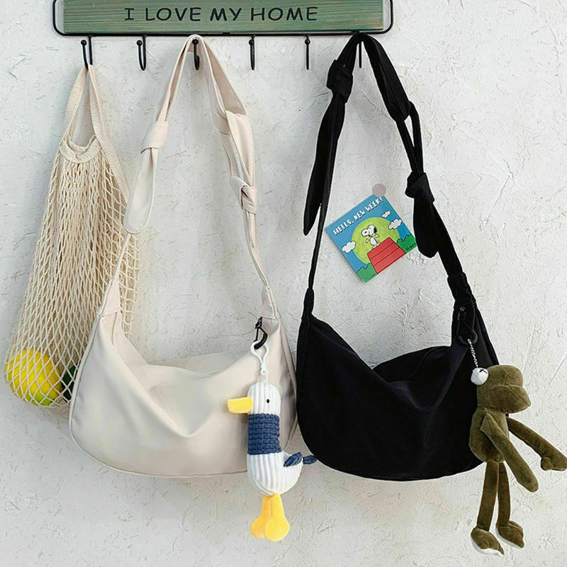 solid color canvas bag women's version student One Shoulder Messenger Bag