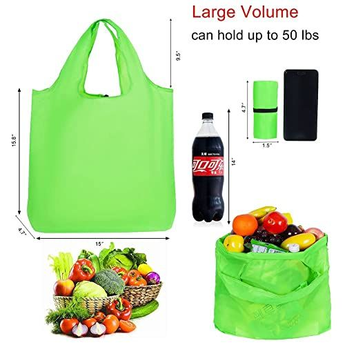 8 Pack Grocery Bags Reusable Foldable Shopping Extra large, Yellow,blue