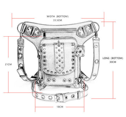 Lady's Leather Leg Drop Belt Bag Punk Rock Motorcycle Thigh Hip Waist Fanny Pack