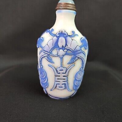 collection Glass Antique Chinese Snuff Bottle carved Exquisite Dragon statue