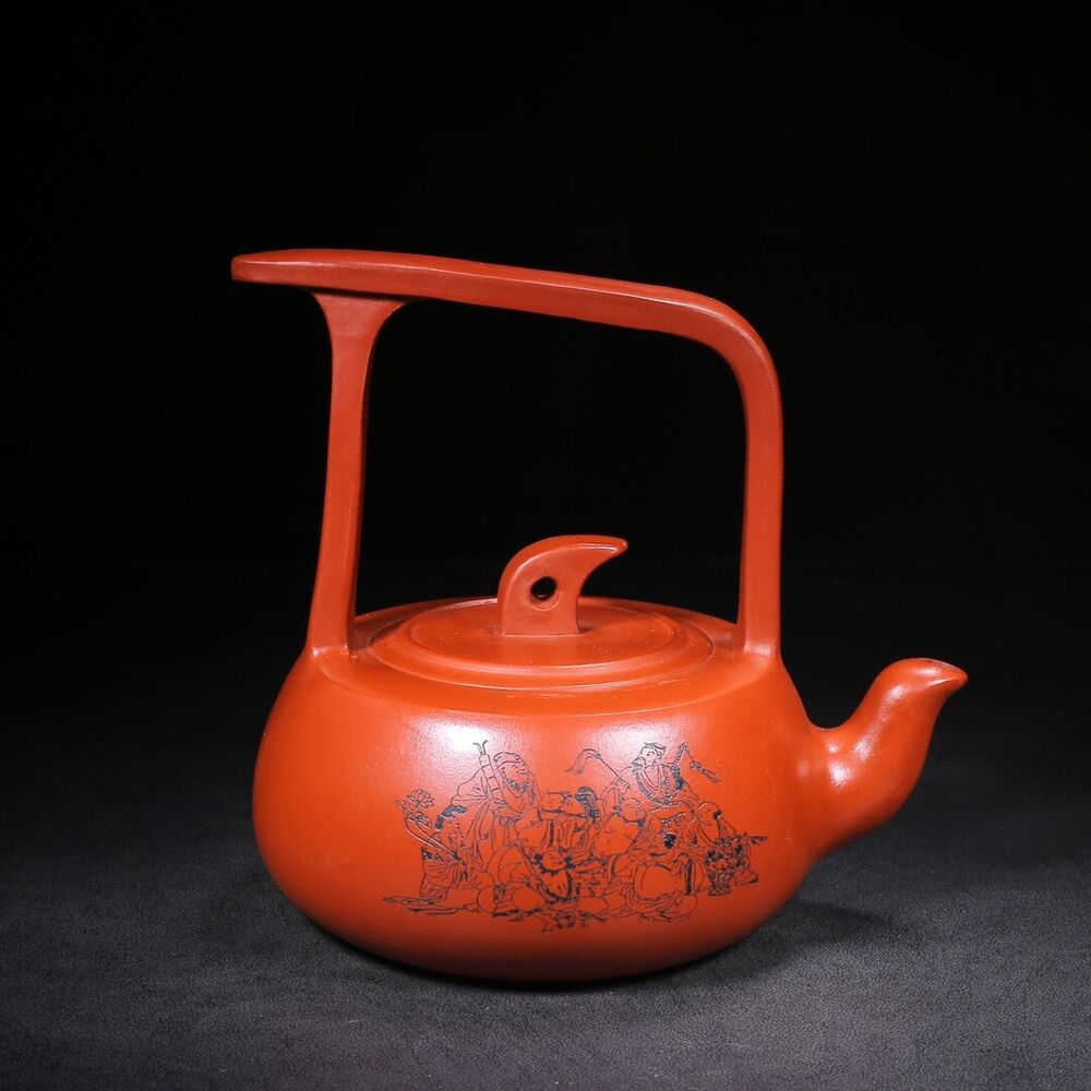 Chinese Yixing Zisha Clay Handmade Exquisite Teapot （提梁 底款：顾景舟）