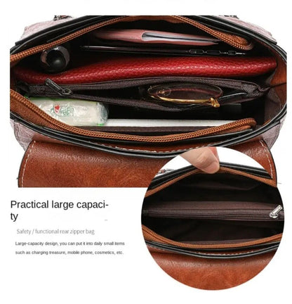 Shoulder Bag For Women Pu Leather Handbag Crossbody Bag Brown Purse Messenger