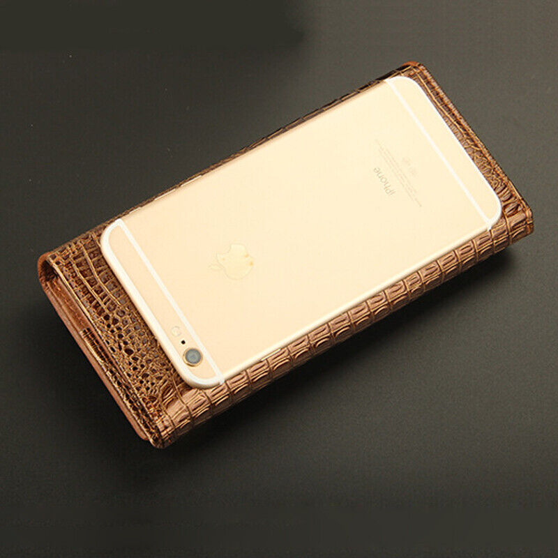Genuine Leather Crocodile Pattern Lady's Clutch Bag Fashion Business Long Wallet