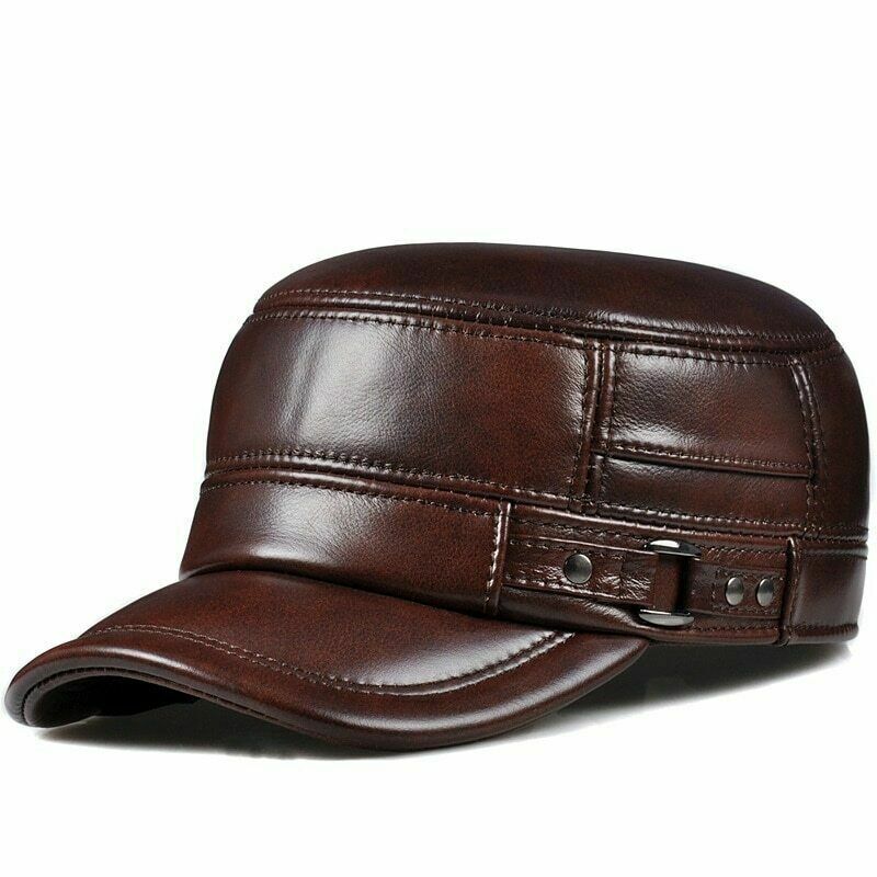Autumn and Winter Men's Hat Fashion New Soft Leather Hat Top Hot