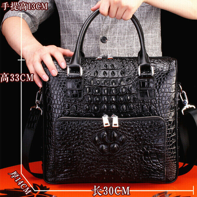 ?Real 100% Crocodile Alligator Skin Leather Men Business Briefcase Handbag Bags