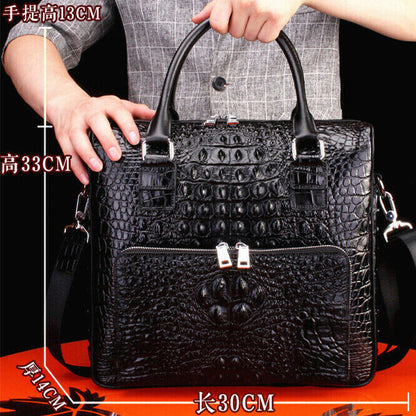 ?Real 100% Crocodile Alligator Skin Leather Men Business Briefcase Handbag Bags
