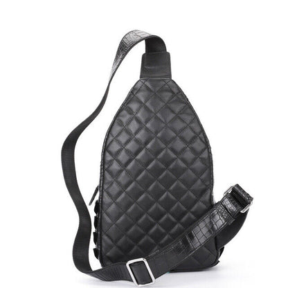 Real Crocodile Alligator Skin Leather Men's Crossbody Bag Luxury Sling Backpack