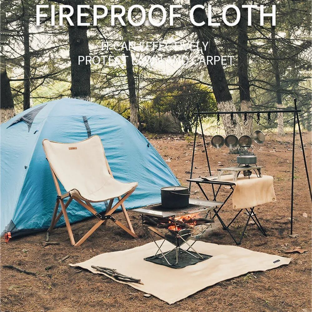 Barbecue Fire Blanket Camping Fireproof Fire Pit Mat High Temperature Anti-scald