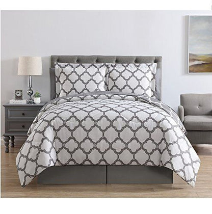 VCNY Home Galaxy Reversible 8 Piece Bed-In-A-Bag Comforter Queen, Grey/White