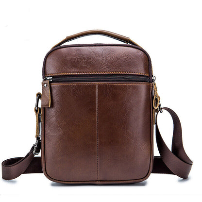 100% Genuine Leather Men's Sling Shoulder Bag Messenger Bag 8" Handbag Crossbody