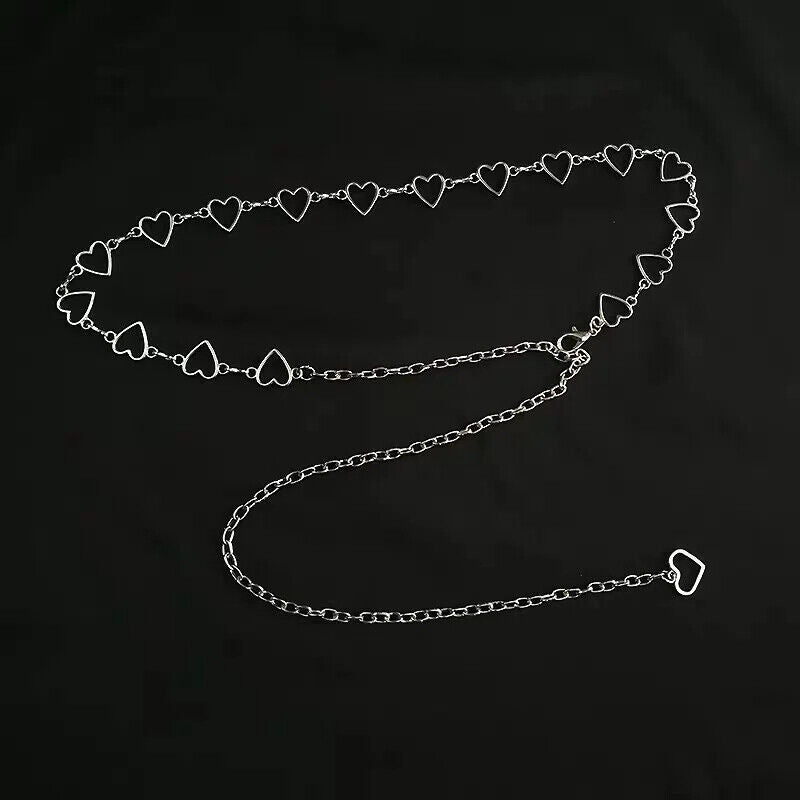 Women Belt Classic Love Heart Hollow Waist Chain Pants Trendy Hip Hop Waistbands