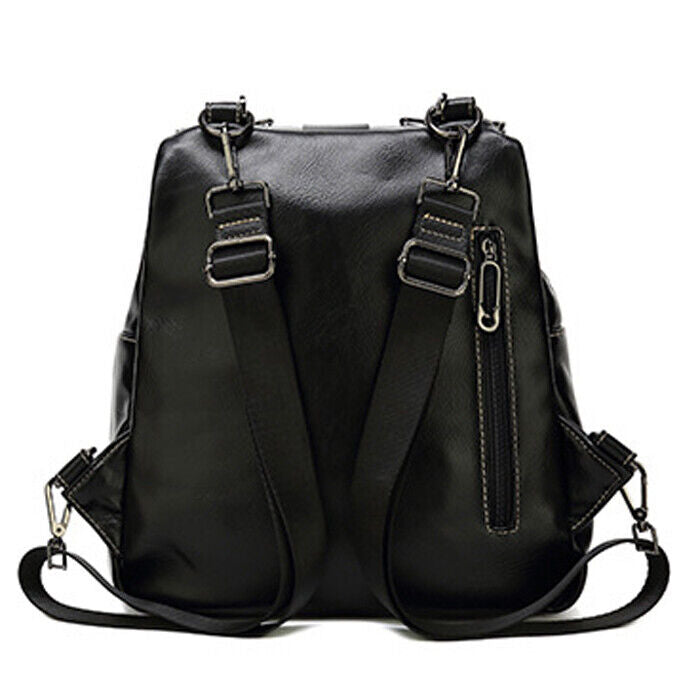 100% Genuine Leather Women's Backpack Travel Bag School Rucksack Crossbody Bag
