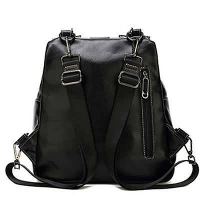 100% Genuine Leather Women's Backpack Travel Bag School Rucksack Crossbody Bag